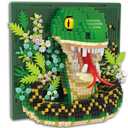 BseSparklion Snake Animal 3D Wall Art Micro Mini Building Blocks Set, Unique Home Wall Decor or Table Display, No Compatible with Lego, Ideal Gift Toy for Adults & Boys Girls 14+ (1967 PCS)