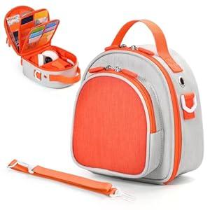 Carrying Case Compatible with Yoto Mini (2024 Edition),30 Cards Storage Bag with Handle and Shoulder Strap, Travel Storage box for Player & Headphone Accessories (Grey)