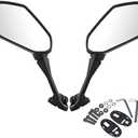 Mokuo Motorcycle Rear View Mirrors Compatible with CBR 600 F4 F4I CBR600RR CBR1000RR CBR300R CBR500R CBR900 CBR919 CBR929 CBR954 VTR1000 GT125R GT250R GT650R GT650S Convex Mirrors Black