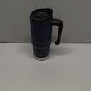 HAUSHOF 24 oz Travel Mug, Stainless Double Wall Vacuum Insulated Tumbler with Handle & Spill Proof Twist On Flip Lid and Wide Mouth, BPA Free (Navy Blue) (24 fluid ounces)