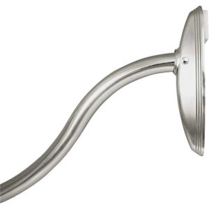 Kenney KN60961 Twist & Fit No Tools Camlock Tension 6" Curved Shower Curtain Rod with Non-Slip, Non-Scratch Ends, 57-72" Adjustable Length, Brushed Nickel, 1" Diameter Rust Resistant Steel Tube