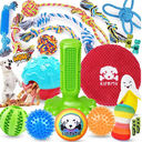 KIPRITII 25 Pack Dog Toys Set – Ideal for Teething, Entertainment & Interactive Play, Includes Puppy Toys, Rope Toys, Treat Balls and Squeaky Dog Toys