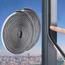 66 Feet Brush Weather Stripping,Door Brush Seal Strip,Door Soundproofing Strip,Window Noise Blocker,Self Adhesive Draft Blocker,Dust Stopper Winter,Grey,0.2 in Brush x 0.35 in Backing (Gray)