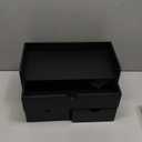 Bamboo Desk Organizer with Drawers Desktop Storage Drawers for Bills Office Supplies Kitchen Utensils Organizing Tool for Home Classroom Organization No Assembly (Black with Shelf)