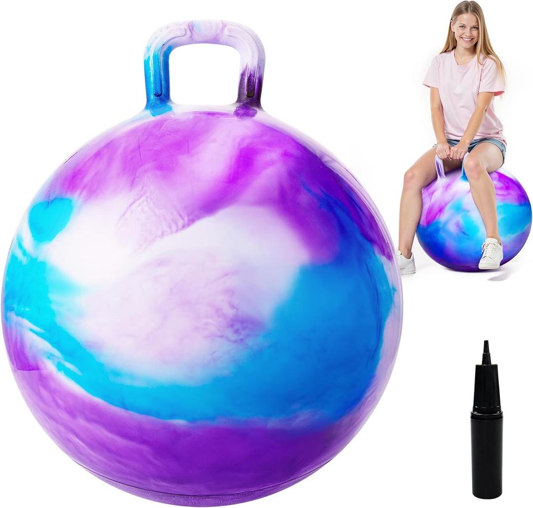 PlayZap Hopper Balls for Adults 16+, 28 Inches Bouncy Ball with Handle, 28" Inflatable Bouncing Hopper, 74cm Bouncing Toys, Big Hopping Toys for Boys Girls Gifts (Purple)