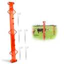 4.4Ft Woven Wire Fence Stretcher Bar with 5 Wedges, Heavy-Duty Wire Fence Stretcher Tool for Easy,Fence Stretcher Bar Suitable for Fixing Fences on Farms, Pastures, Garden Barriers (Orange)