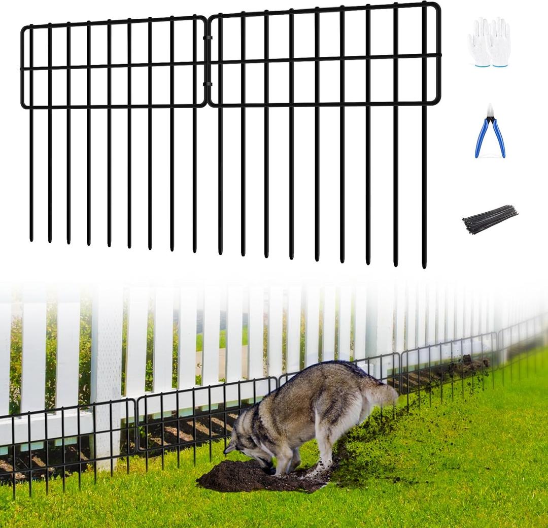 30 Panels No Dig Fence, Animal Barrier Fencing, 13in(H) x 30ft(L) Fence Barrier for Bottom, Rabbit Fencing for Garden, Dog Fences Barrier, Rustproof Metal Fences Border for Outdoor