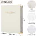 Sturdy Document Organizer Set with Folders - Beautiful Linen 3-Ring Binder Safely Stores All Important Documents & Files in One Place - Easy to Use Expanding Storage Incl. Envelopes, Pockets & Labels