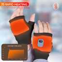 Heated Gloves for Women Rechargeable, Fingerless Rechargeable Heated Gloves, Hand Warmer Gloves, 3-Speed Adjustable Heated Fingerless Gloves, Winter Hand Warmer for Work Cycling Skiing (Medium, Black)
