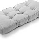SUNROX Gel Memory Foam Bench Cushion with Piping, Heavy Duty Tufted Fadeshied Water Resistant Ultra Durable Thicken Reversible Indoor/Outdoor Bench Seat Pads 48x19x5 inch, Heather Grey