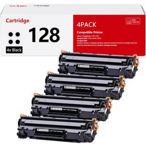 Compatible Toner Cartridge Replacement for Canon 128 CRG128 Work with Faxphone L190 L100 ImageCLASS D550 D530 MF4410 MF4412 MF4420 MF4452 Printer(4-Pack)