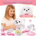 Golray Dog Toys for Kids Girls, Stroller & Electronic Interactive Stuffed Dog Plush Can Walk Bark, 10 Pcs Toddler Girl Toy Dog Puppy Pet Care Pretend Play Set, Birthday Gifts for Little Girl 3 4 5 6 7