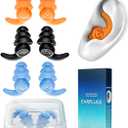 Waterproof Swimming Ear Plugs for Adults, 3 Pairs Reusable Silicone Swimmer Earplugs, Ear Protection for Showering Swimming Bathing Surfing and Other Water Sports