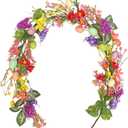 Briful 5.17ft Floral Garland, Artificial Floral Vine Garland Decoration, Centrepiece Table Decor, Indoor Outdoor Fireplace Mantel Front Door Table Staircase (Orange)