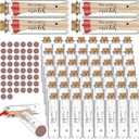 50 Pcs Empty Matches Jars with 50 Round Striker Stickers 20ml Small Glass Bottles with Cork Mini Clear Glass Jar Matches Bottles for Wedding Favors, DIY Spell Jars, Party Gifts, Match Storage