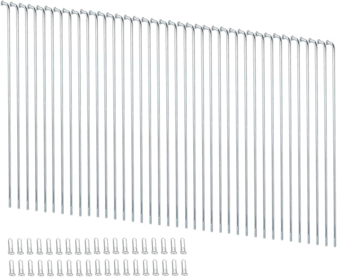 Bike Spokes Electric Bicycle E-Bike Tricycle Wheel Silver Spokes 12G 2.5mm Steel 45mm-254mm with Nipples 38pcs(Silver,12G-120mm)