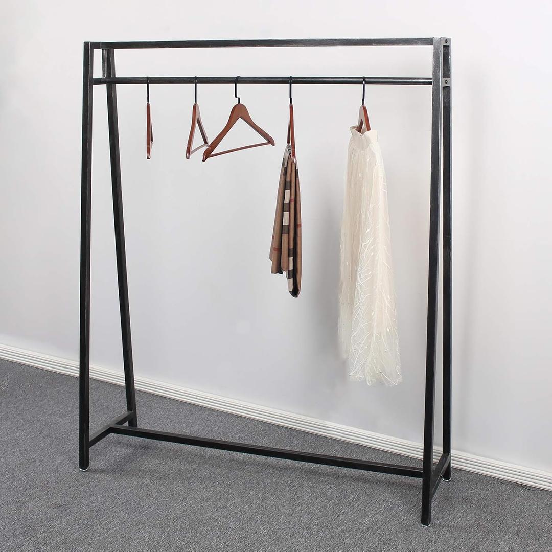 MBQQ Moden Metal Clothes Rack with Clothing Hanging Rack Organizer for Laundry Drying Display Racks Garment Racks,Retro Black