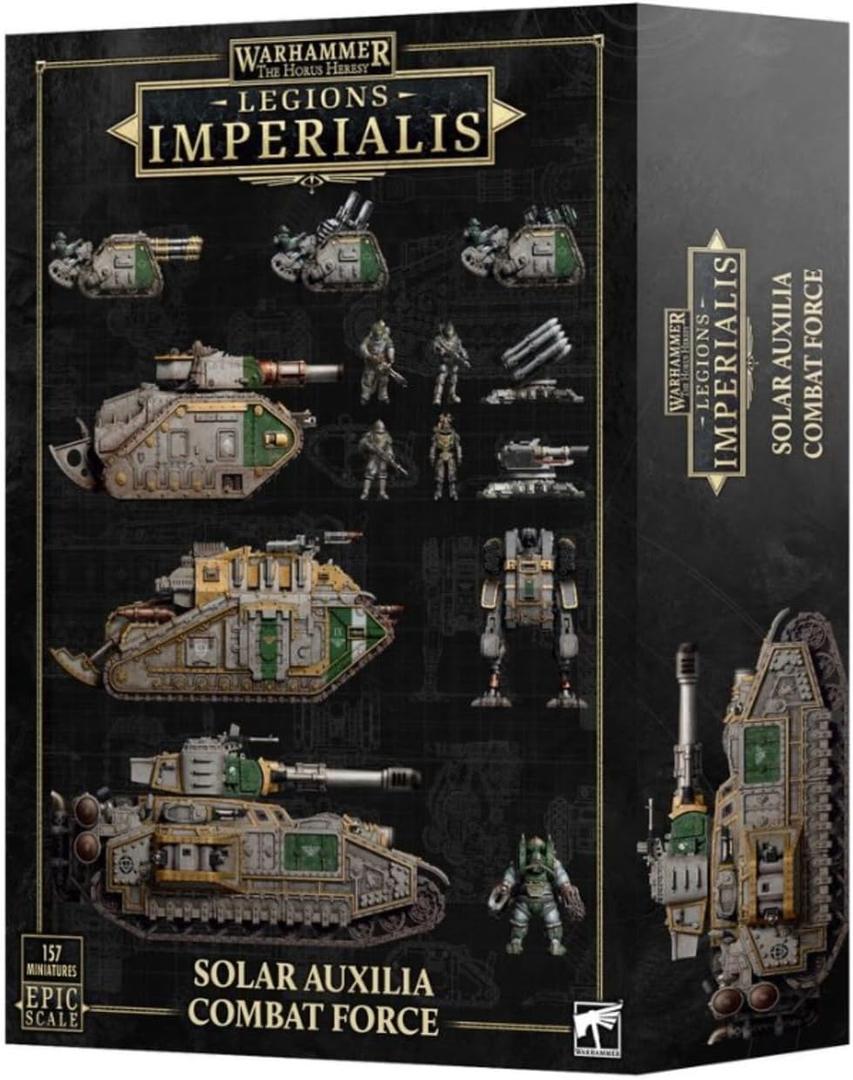 LEGIONS IMPERIALIS: Solar Auxilia Combat Force  157 Multi-Part Epic Scale Miniatures, 67-Model Army Kit with Vehicle Transfer Sheets and Bases