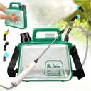 2.1 Gallon Battery Powered Sprayer, Upgraded Electric Weed Sprayer with USB Rechargeable Handle Retractable Wand, 3 Mist Nozzles Leak-Proof & Chemical-Resistant for Lawn,Garden,Farm (Green)