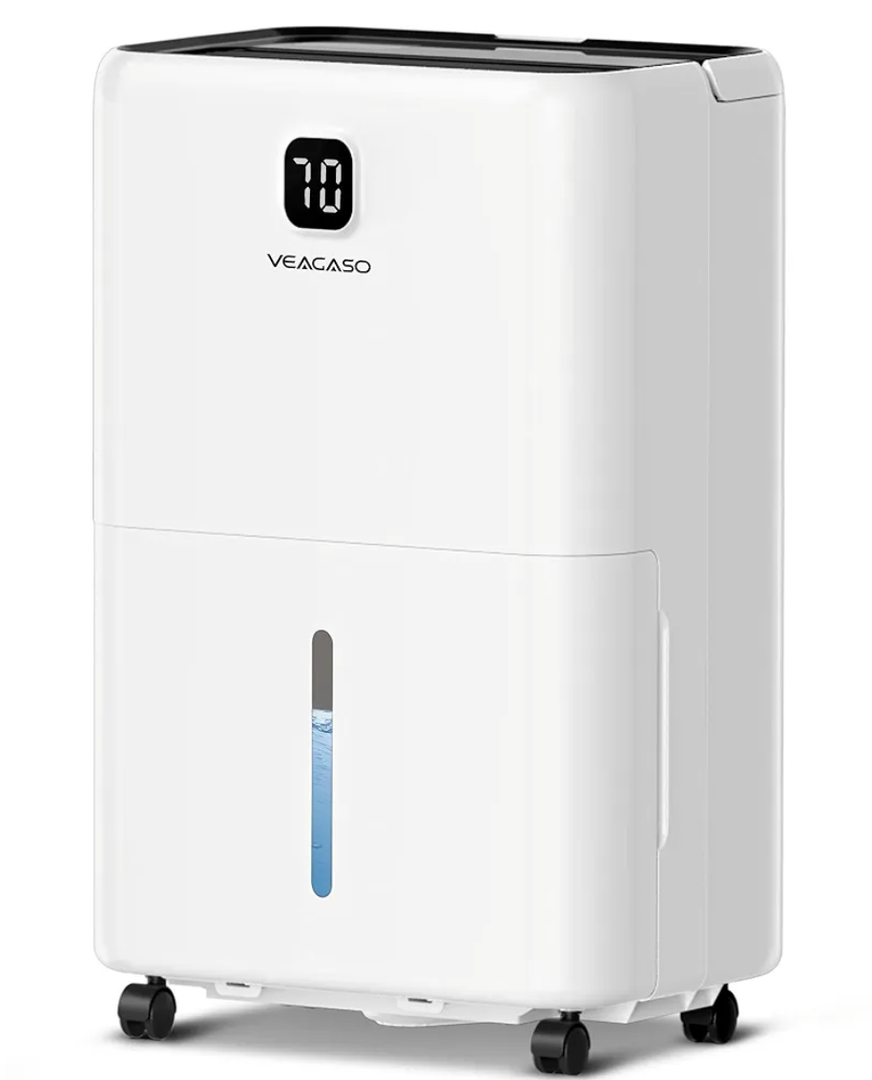 5500 Sq. Ft Dehumidifier for Basement with Drain Hose 80 Pints, VEAGASO Dehumidifiers for Home, Large Room, Bathroom, Bedroom, Three Modes, Intelligent Humidity Control, Dry Clothes, 24HR Timer