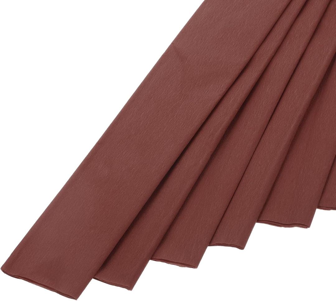 MECCANIXITY Crepe Paper Roll Crepe Paper Decoration 5.2ft Long 21.3 Inch Wide for Wedding Ceremony Various Festivals Decoration, Red Brown