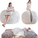 MAXYOYO Giant Bean Bag Chair Bed with Pillow, Convertible Beanbag Sofa to Floor Bed, Lazy Chair Couch with Removable Cover, High-Density Shredded Foam Filling, Cozy Lounge for Bedroom Living Room, Twin