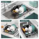 Over the Sink Dish Drying Rack,In Sink Dish Drying Racks,Expandable Dish Rack Over Sink Counter,Adjustable Dish Drainer for Inside Sink with Utensil Holder, Stainless Steel Dish Strainer Large Size