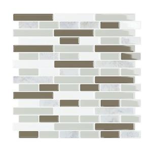 VEELIKE Mosaic Peel and Stick Backsplash Tile Glossy Sage Green Stick on Backsplash Tiles for Kitchen 6 Sheets Self Adhesive Wall Tiles for Bathroom Laundry Room Fireplace RV Renters 12''x12''