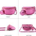 Crossbody Bags for Women Fashion Sling Purse Shoulder Bag Fanny Pack Leather Causal Chest Bum Bag Cross Body Purse (Rose)