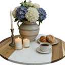 18" Marble & Wood Lazy Susan Turntable, Rotating Serving Tray
Large Dining Table Centerpiece, Spinning Platter for Kitchen Countertop, Pantry & Charcuterie Board