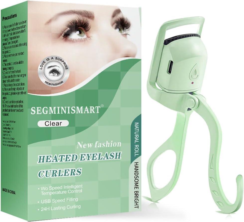 Heated Eyelash Curler, Fast Heat up Within 5s, 24 Hours Long Lasting, Rechargeable Electric Eyelash Curler, Temperature Control, Safe Anti-Burn Eyelash Curlers, Quick Natural Curling Eye Lashes