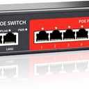 8 Port Gigabit PoE Switch with 2 Gigabit Uplink,802.3af/at Compliant,120W Built-in Power,Unmanaged Metal Plug and Play