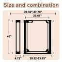 WAOWAO Clear Acrylic 40" Extra Tall Baby Gate for Stairs Modern Design Acrylic Auto Close Pet Gate, 29.52"-37.79" Wide Safety Baby Gate for Doorways,Black Clear Dog Gates Indoor, Hallways,Kitchen