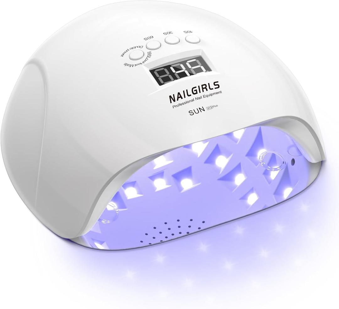 NAILGIRLS 150W UV LED Nail Lamp with Auto Sensor - Fast Curing Gel Polish Acrylic Nail Dryer, UV Nail Light 4 Timer Settings, 36 LED Beads and Automatic Sensor for Home Salon Use (White)
