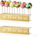 AIM & GGKK Cake Pop Stand, 12 Holes Lollipop Display Stand,Set of 2 Gold Metal Display Holder, Lollipop Holder for Wedding, Baby Shower, Birthday, Anniversaries Party Candy Decorative
