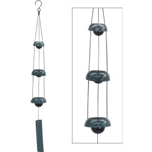 ASTARIN Temple Wind Chimes - Dark Atrovirens, 3 Bells, Feng Shui Home Yard Decoration, Memorial Gift for Peace Lovers