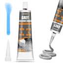 JAOJAO Gray Silicone Caulk Without Cracking or Peeling Long-Lasting Joints | Waterproof & Weatherproof Perfect Seal for Doors Windows Siding Roofing Interior and Exterior Use No Caulk Gun Needed,100g
