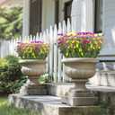 6 Bundles Artificial Flowers for Outdoor, Faux Silk Morning Glory Spring Summer Flowers for Outside Garden Planter Front Porch Yard Patio Window Box & Indoor Table Vase Home Decor (Colorful)