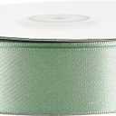2 x MEEDEE Sage Green Ribbon 1 Inch Sage Green Satin Ribbon Lux Double Faced Satin Ribbons by 50 Yards Polyester Green Wrapping Ribbons for Crafts, Weddings, Flower Bouquet, Holiday Decorating