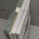 13 x 13 Inch Fine Linen Storage Bins with HandlesFabric Cube BoxsBasket Organizers for Shelves for Home, Closet Drawers (White/Green-4 Pack )