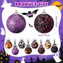 24 Pcs Halloween Ball Ornaments for Tree 2 Inch Halloween Tree Decorations Pumpkin Ghost Bat Spider Glitter Ornaments with Sequins for Party Indoor Outdoor Decor Spooky Style Decor