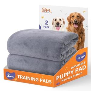 Washable Dog Pee Pads 24x36 2Pack Reusable, Absorb Dog Mats Non-Slip for Puppy Training, Whelping, Potty, Playpen, Crate