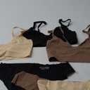 Women's 6 Pieces Bra and Panty Set Seamless No Show Matching Lingerie Set (Small, Multi 2)