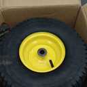 1PCS 15x6.00-6 Lawn Mower Tires, 4 Ply Tubeless 15x6-6 Front Tire Assembly Replacement for Craftsman/John Deere/Cub Cadet Riding Mowers,570lbs Capacity,3" Offset Hub,3/4" Bushing