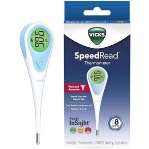 Vicks SpeedRead Digital Thermometer for Baby, Kids & Adults, Color-Coded Readings, Oral, Baby Rectal Thermometer or Under The Arm, Water Resistant 3 Pack
