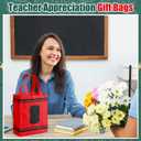 Wesnoy 24 Pcs Teacher Appreciation Gift Tote Bags Bulk Thank You Teachers Treat Goodie Bags with Handles Reusable Non Woven Gifts Wrap for School Office Retirement Graduation Party Supplies