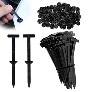 3 x 120PCS Nylon Universal Cable Tie Buckle,Heavy Duty Self-Locking UV Resistant Zip Ties Kit for Automotive Repair and Car Body Trim Fasteners (Includes Work Gloves)