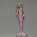 Barbie Mermaid Doll with Pink & Lilac Fantasy Hair & Headband Accessory, Toy with Shell-Inspired Bodice & Lavender Tail