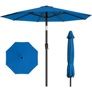 AreShark 10 FT Outdoor Patio Umbrella, Patio Table Umbrella with Push Button Tilt and Crank, Outdoor Patio Umbrellas with 8 Fiberglass Ribs, Patio Umbrellas for Market, Garden, Pool (Royal Blue)