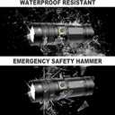 JINIU Rechargeable LED Flashlight, 10 Light Modes, Adjustable Zoomable Flashlight, Super Bright High Lumens, Tactical Flash Light, Hunting Deer, Blood Tracking, Fishing Essentials Gear (1 Pack) (Black)